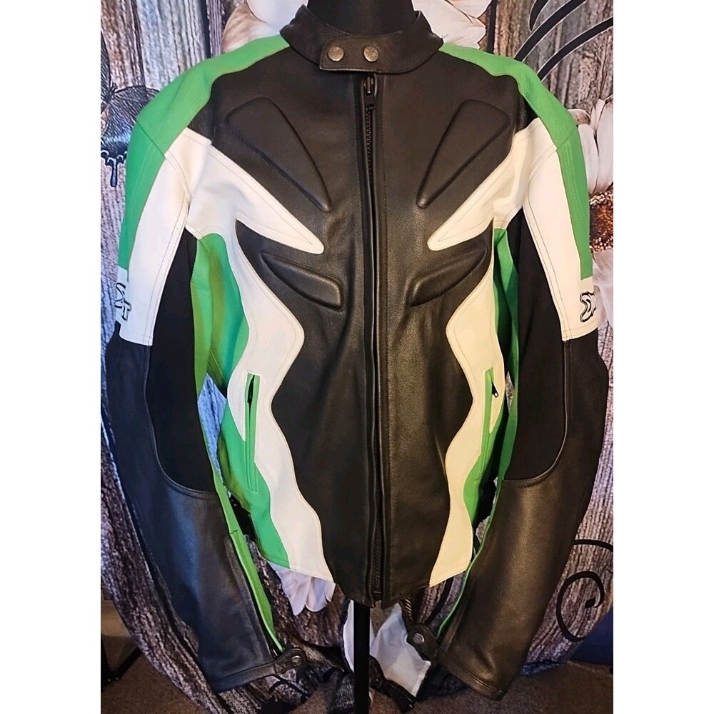 Joe Rocket Blaster leather motorcycle jacket, frequently featuring armor in the